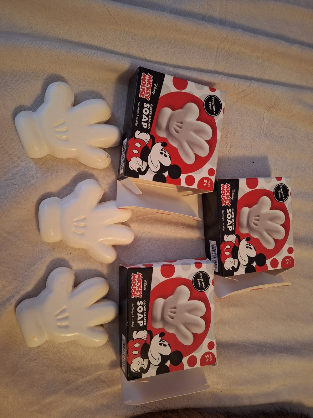 Disney White Mickey Glove Soap Bars - Pack of 3